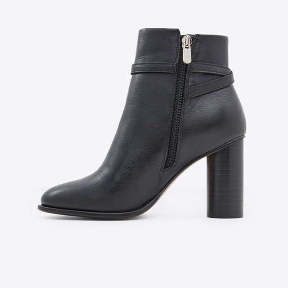 Draper James black leather heeled tegan booties boots size 10 new - Picture 3 of 5